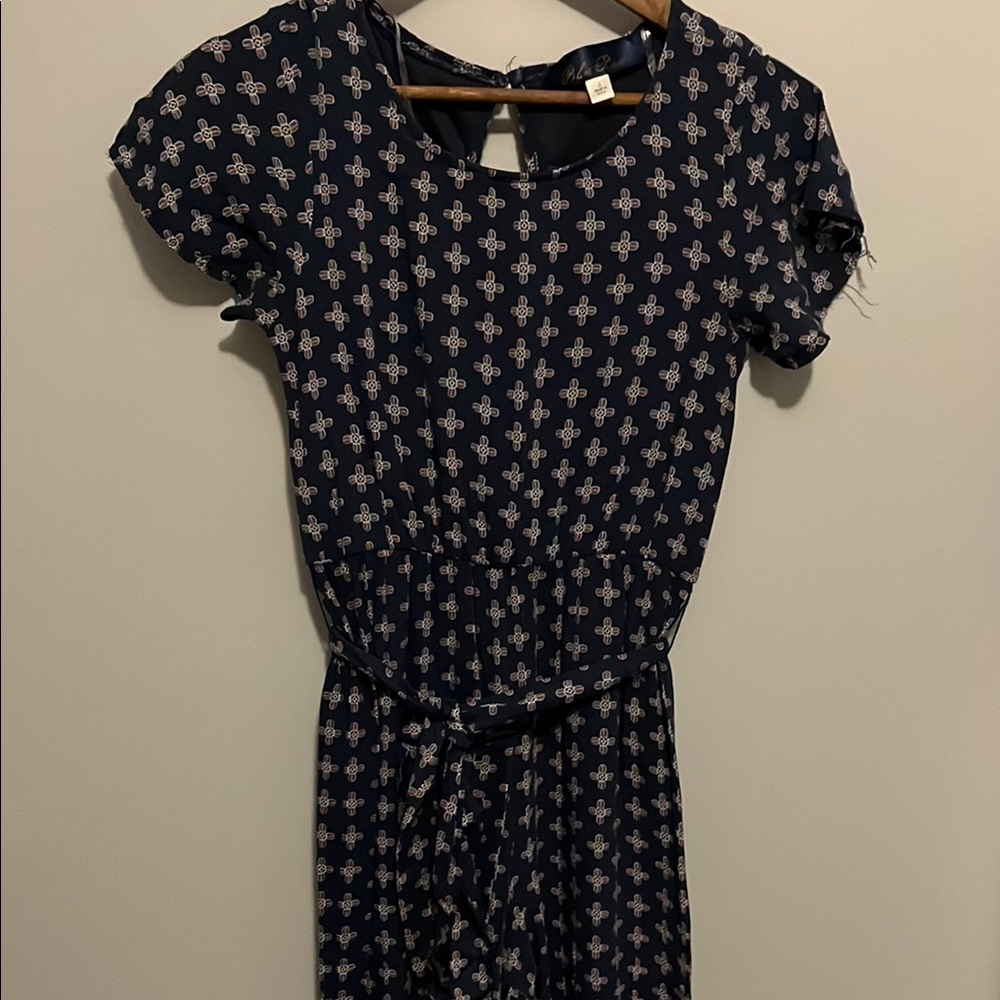 Blue Rain Navy Patterned Jumpsuit